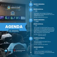 Agenda da Câmara de Vereadores da próxima semana