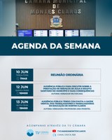 Agenda da semana: Câmara realiza audiências públicas 