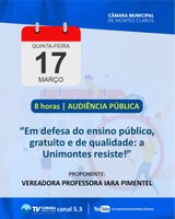 Audiência abordará as condições trabalhistas e estudantis da Unimontes