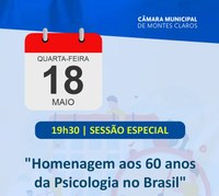 Câmara de Montes Claros celebra sexagenário da psicologia