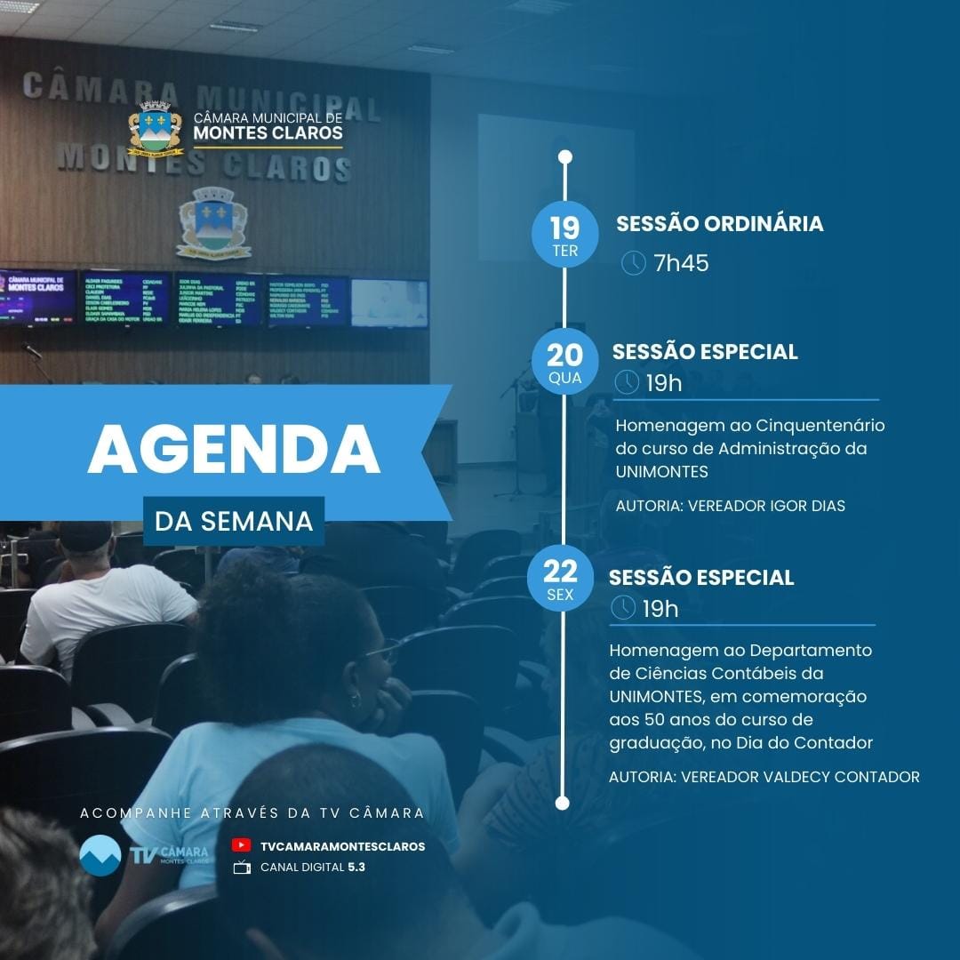 Câmara de Vereadores promove dois eventos nesta semana