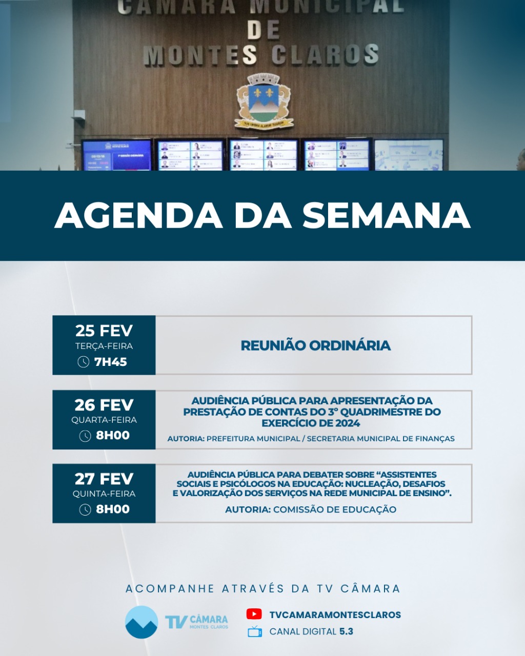 Câmara é palco de audiências públicas 
