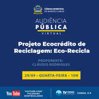 Câmara promove audiência pública para debater o programa Eco-Recicla